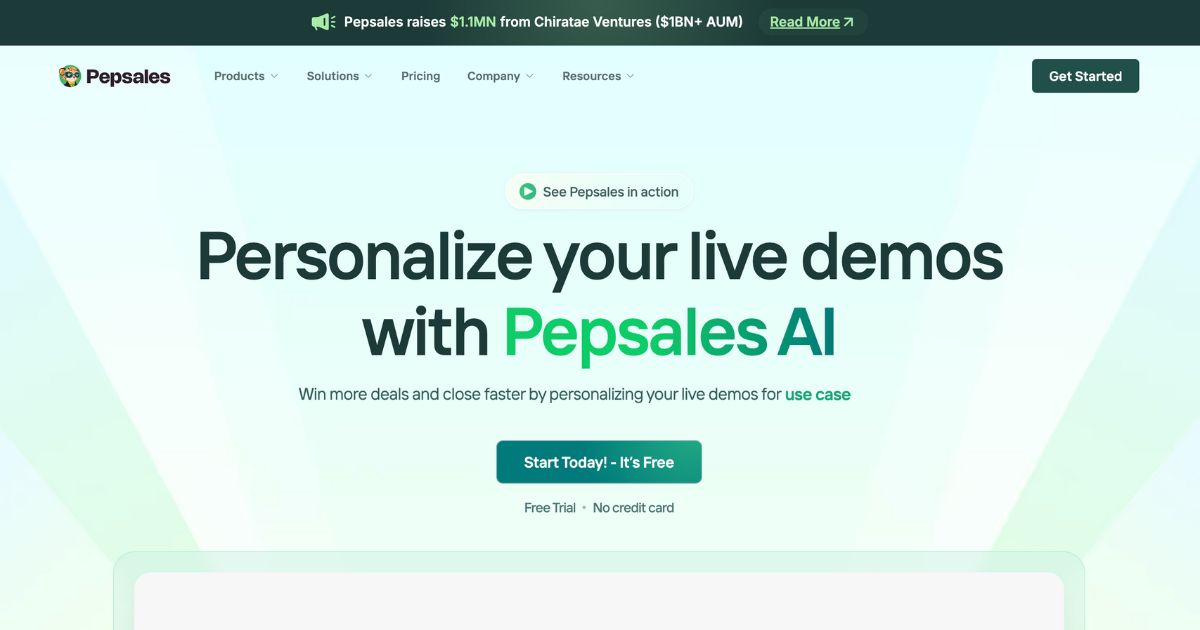 Pepsales: Personalized live demos