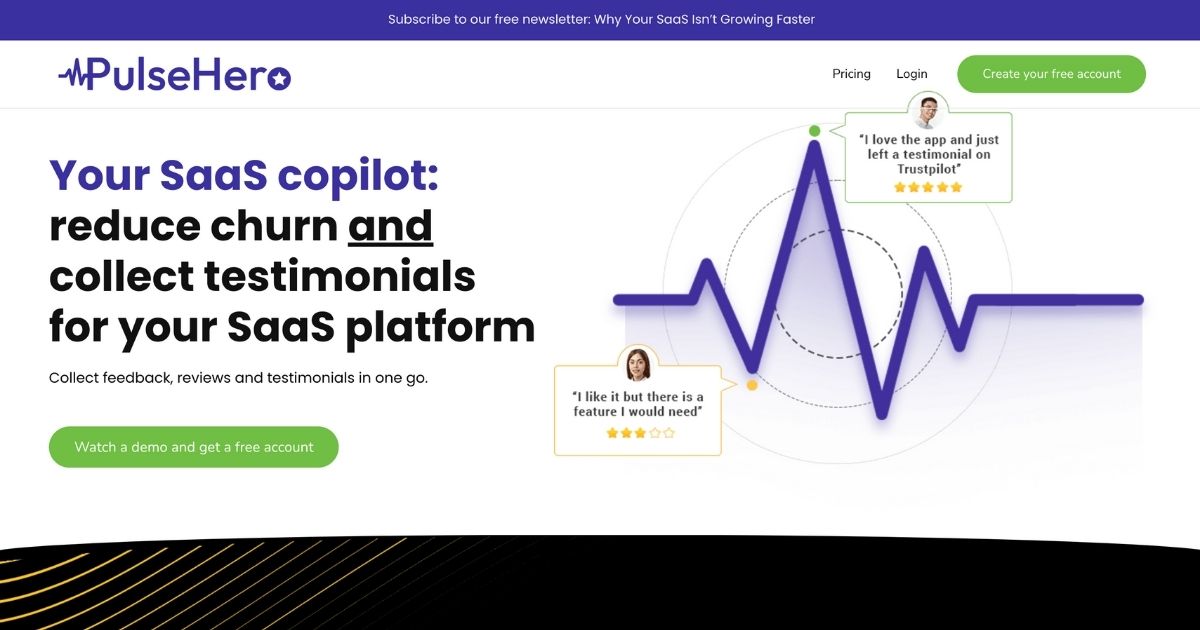 PulseHero: Automate feedback and testimonials for SaaS