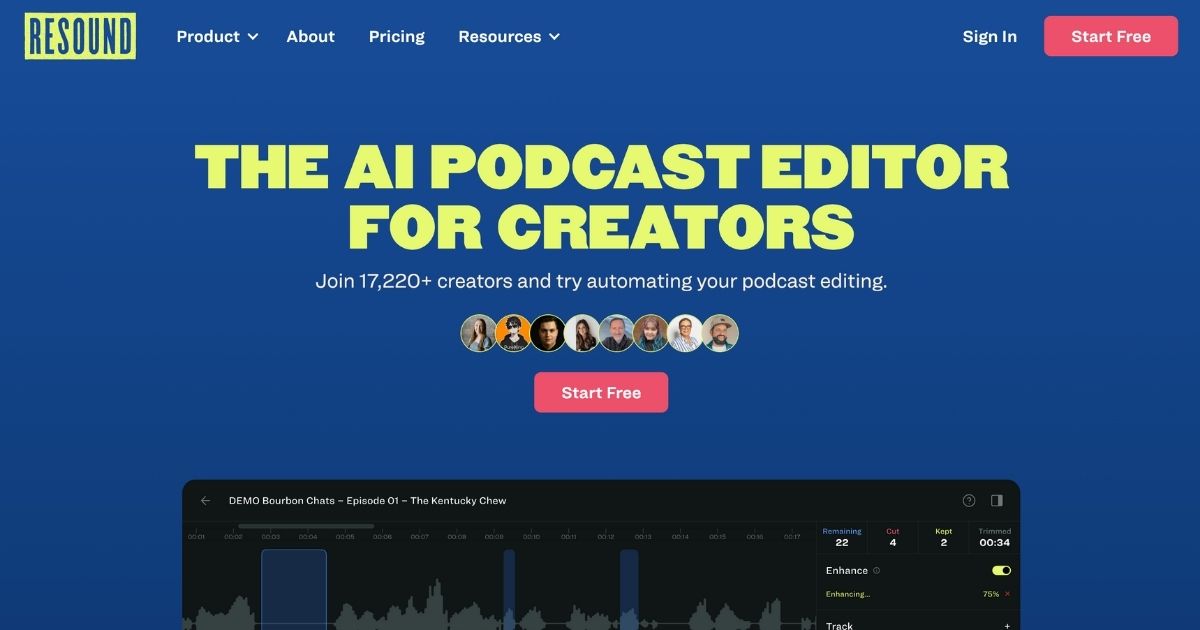 Resound: AI podcast editing tool