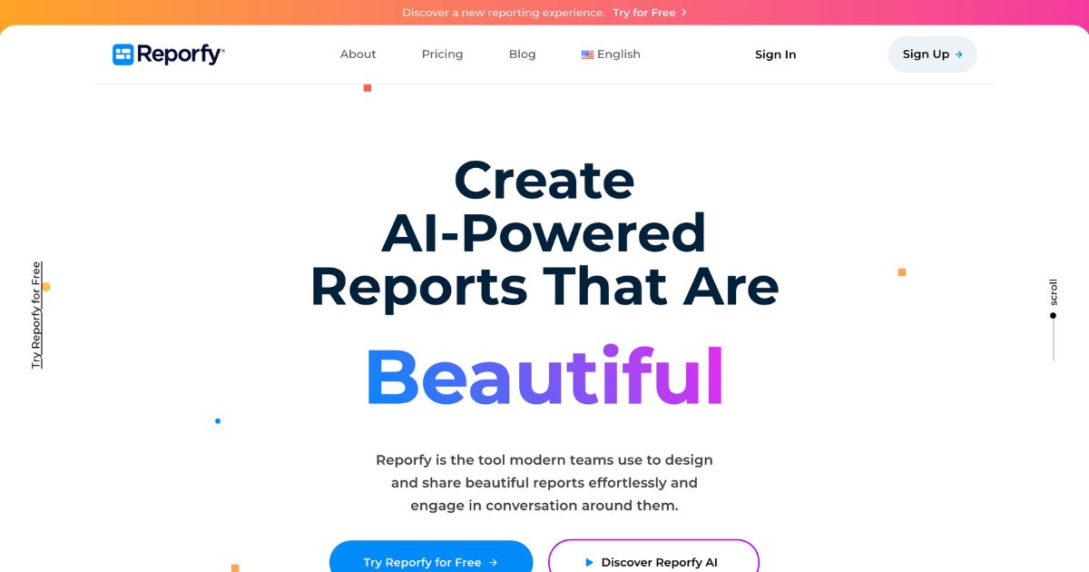 Reporfy: AI-powered visual reporting tool