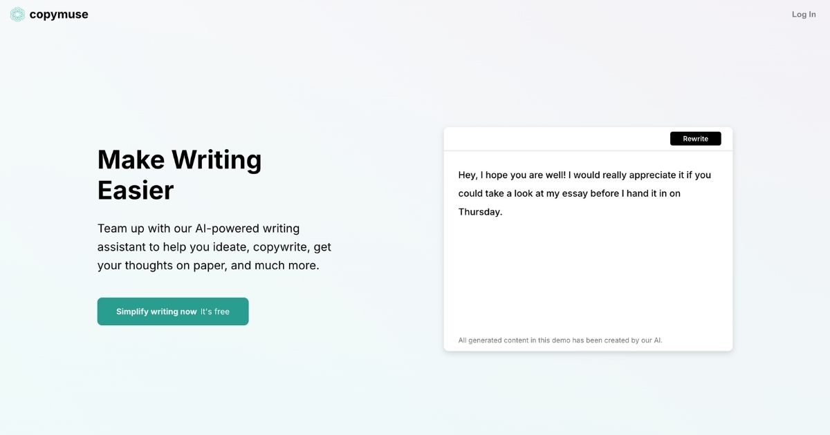 CopyMuse: AI writing assistant
