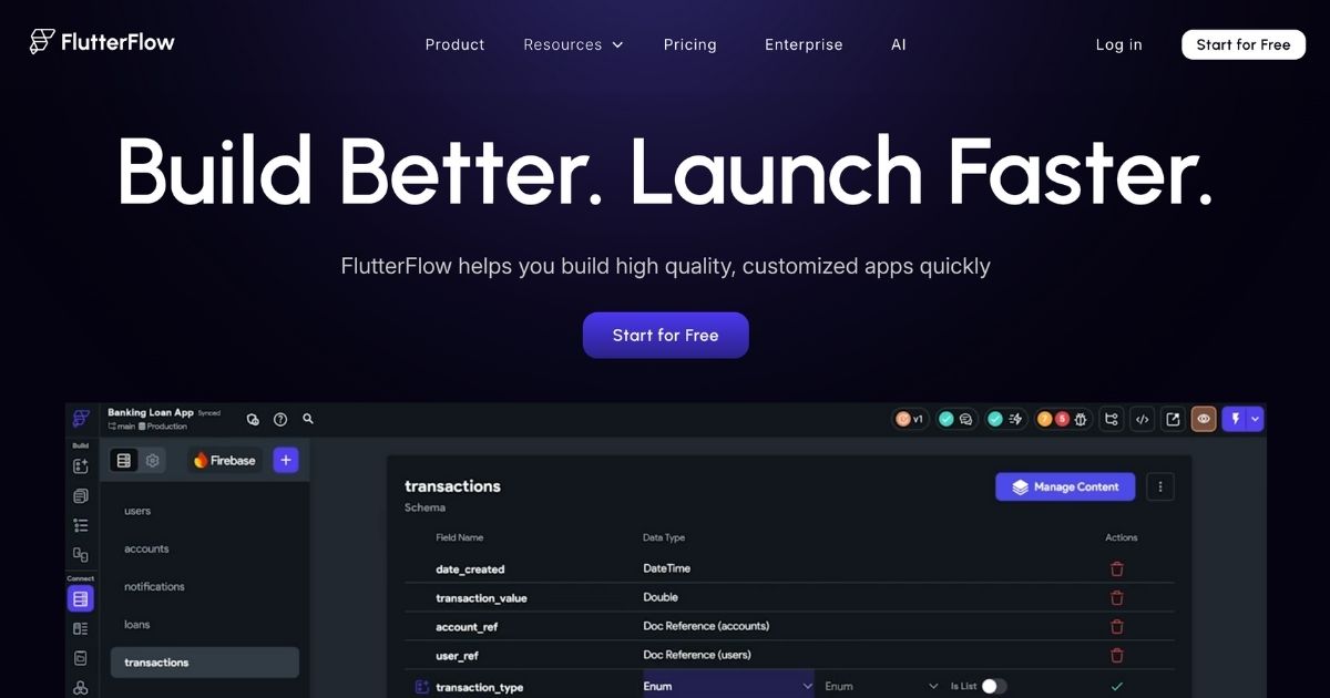 FlutterFlow: Visual custom app builder