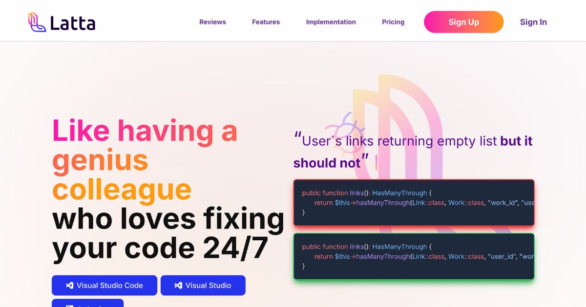 Latta: AI debugging tool for software development