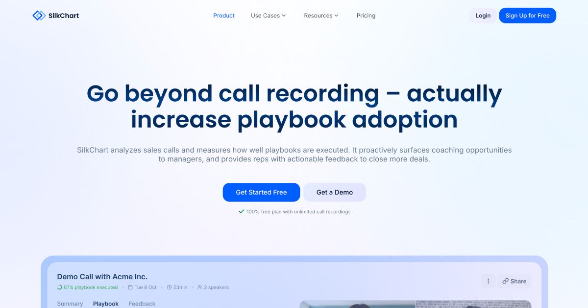 SilkChart: Sales call analytics tool