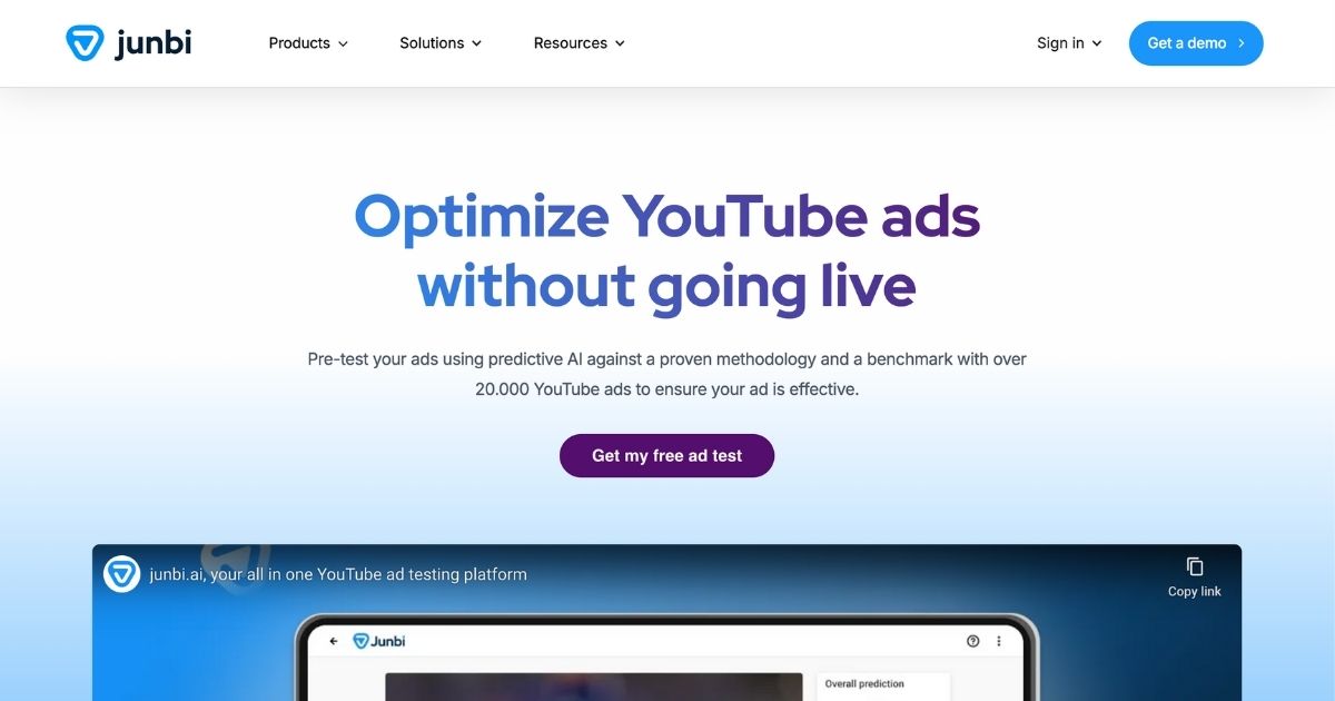 Junbi: AI-powered YouTube ad testing