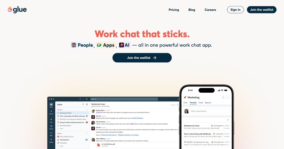 GlueGroups: Intelligent work chat assistant