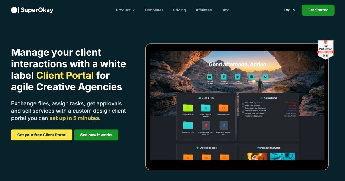 SuperOkay: Customizable white-label client portal