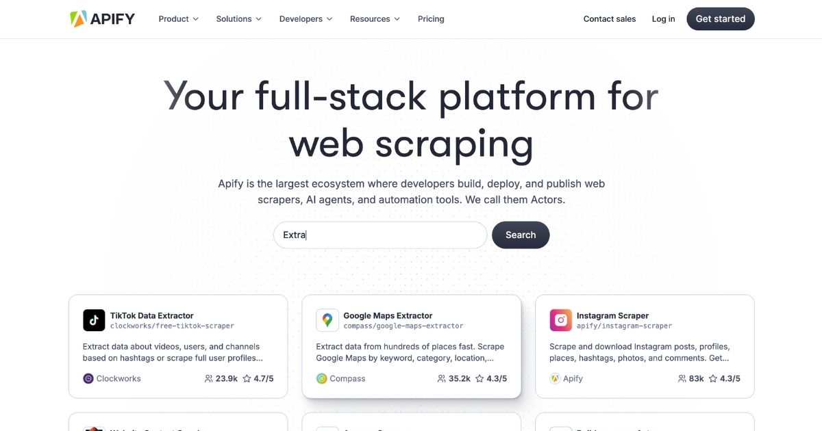 Apify: AI web scraper