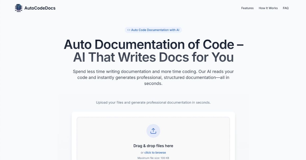 AutoCodeDocs: AI code documentation