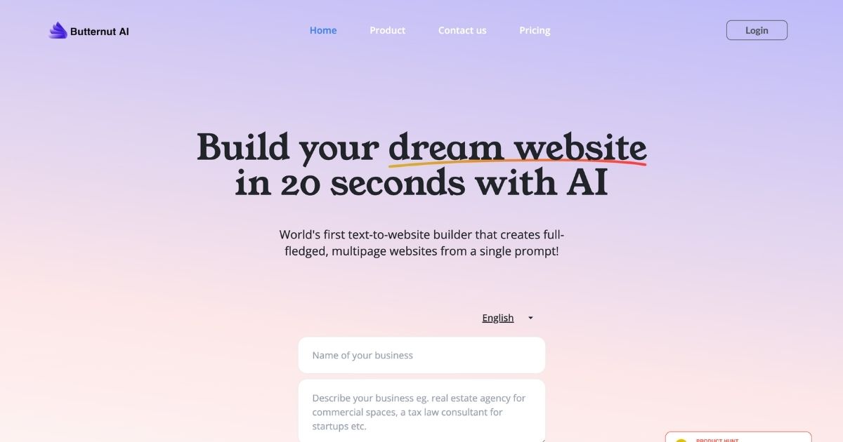 ButternutAI: AI website builder