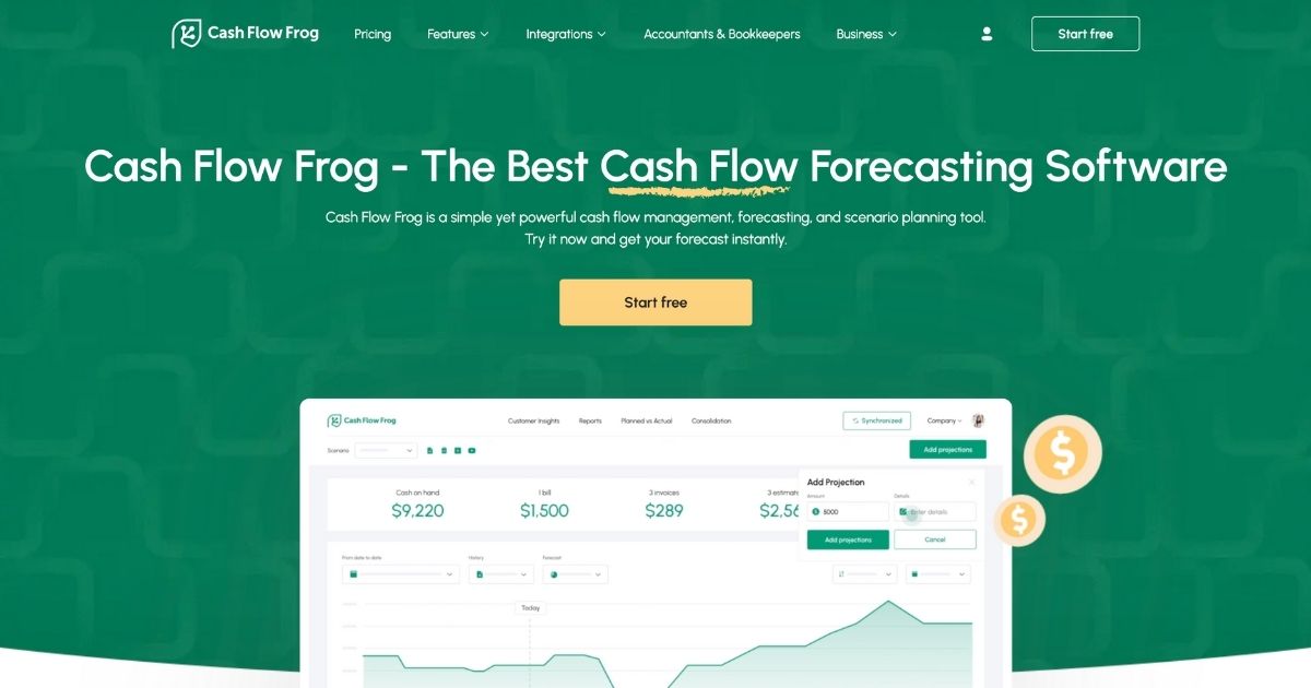 CashFlowFrog: Cash flow planning tool