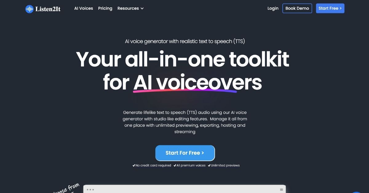 Listen2It: AI voiceover platform