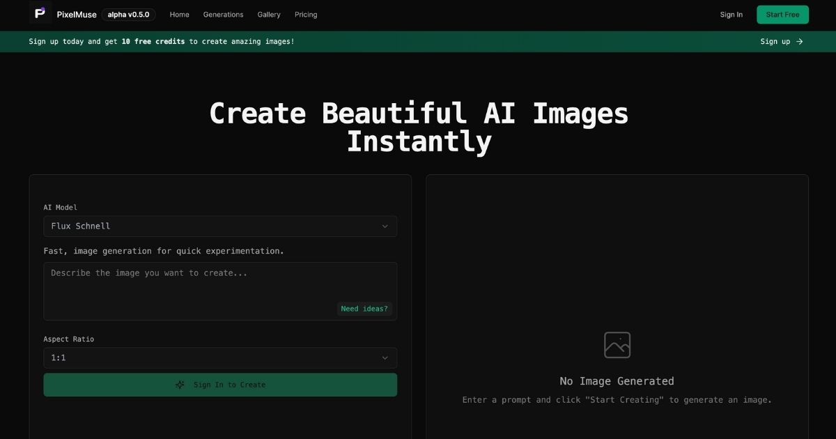 PixelMuse: AI image creator