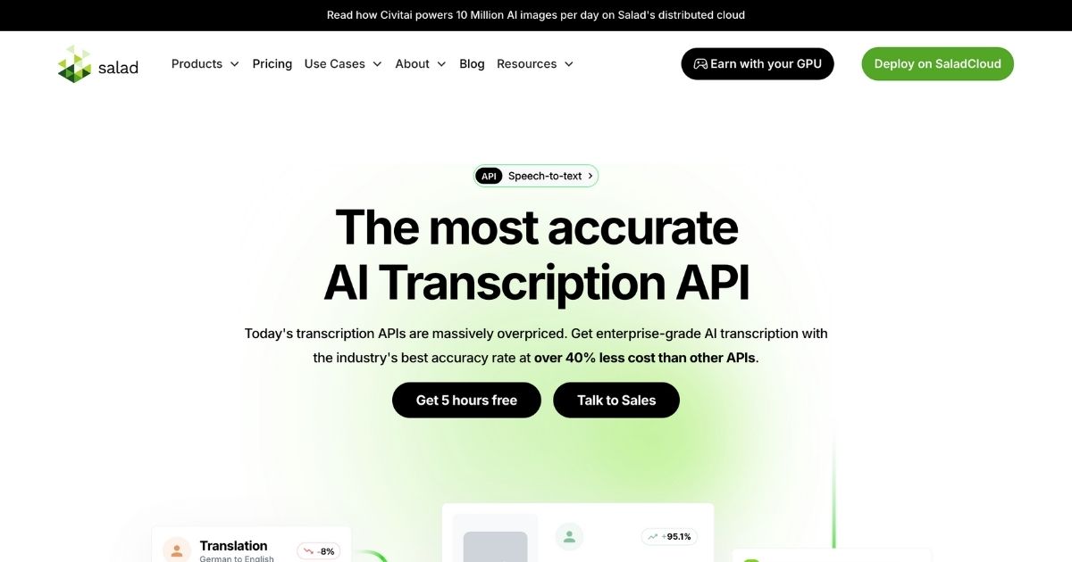 Salad: AI transcription tool