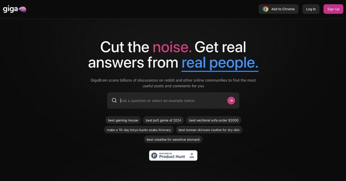 GigaBrain: Reddit research tool
