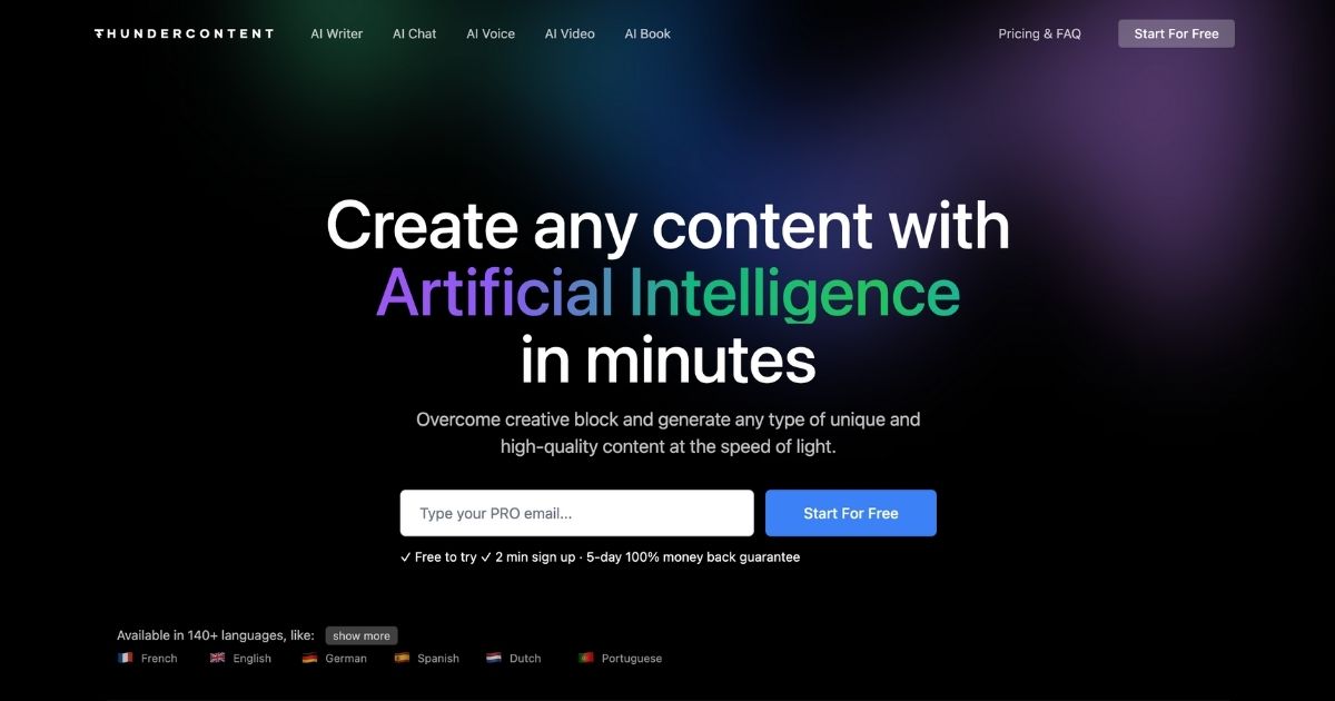 ThunderContent: AI content platform