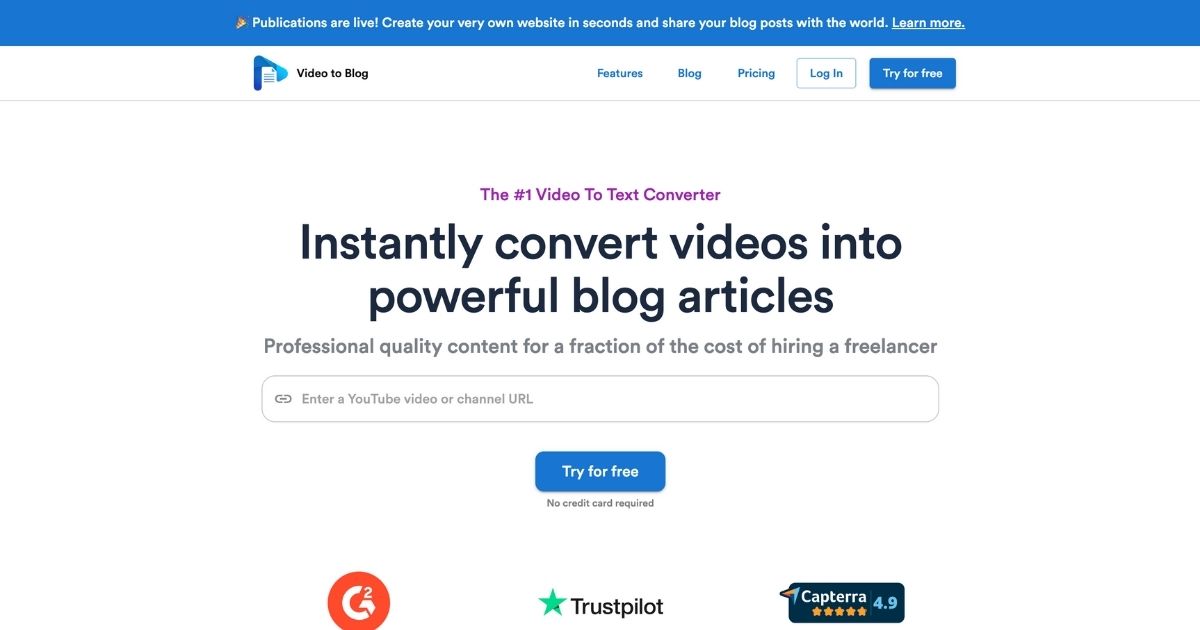 VideoToBlog: Video to blog convertor