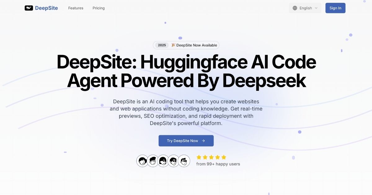 DeepSite: AI-powered website creation tool