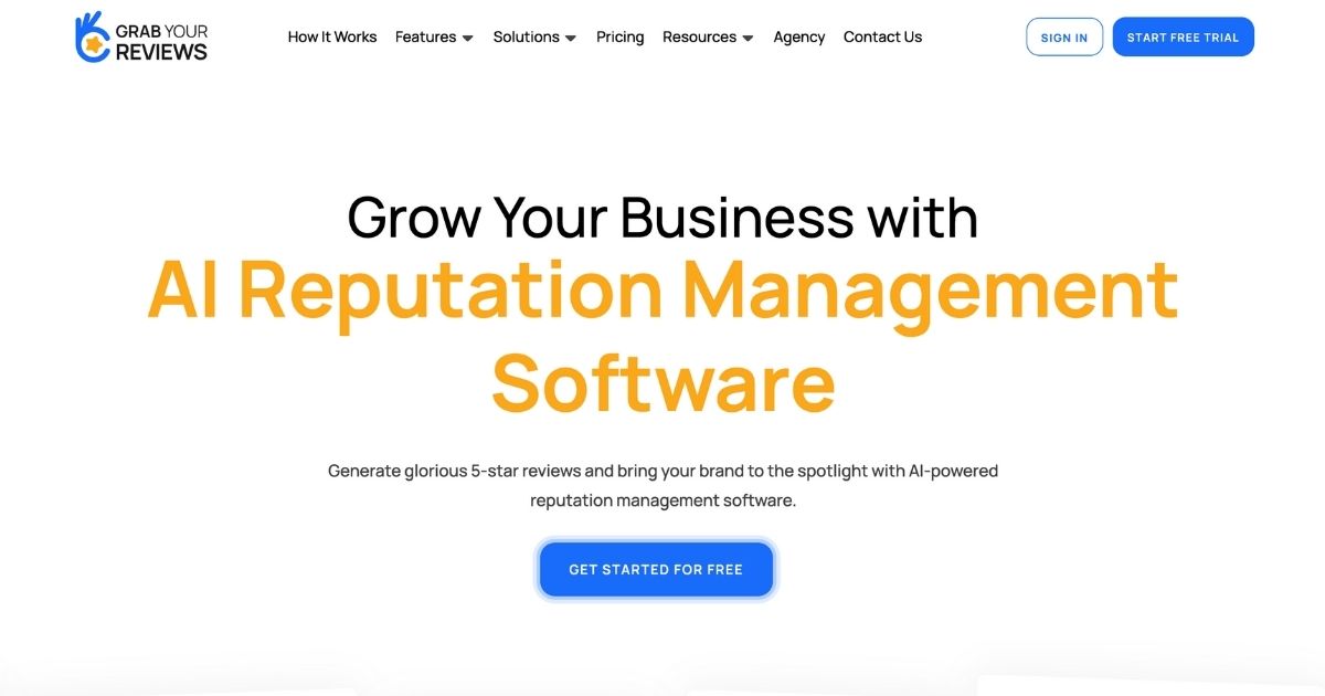GrabYourReviews: AI-powered reputation management tool