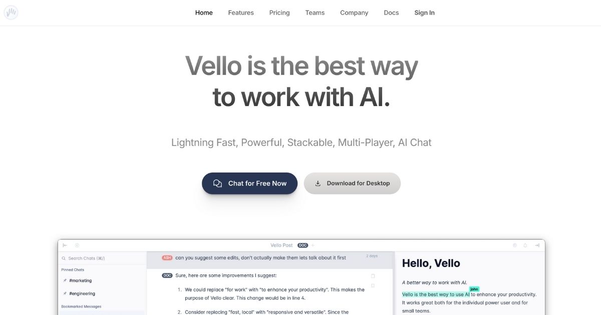 Vello: AI collaboration tool