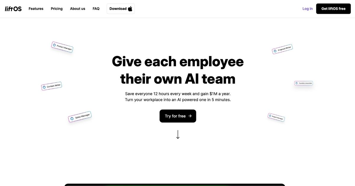 liftOS: AI-powered work efficiency tool