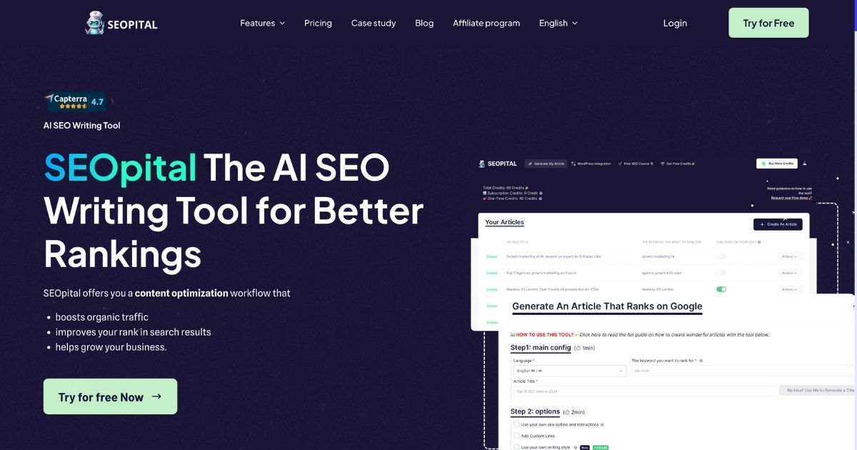 SEOpital: AI SEO writing tool