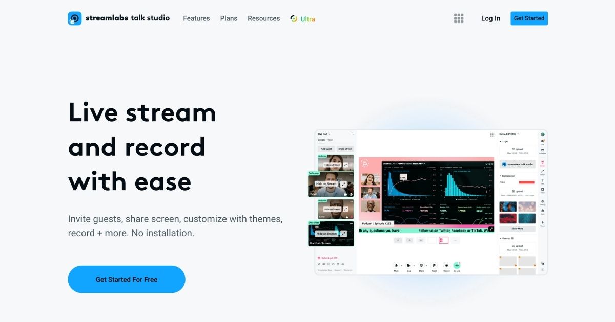 StreamlabsTalkStudio: Live streaming and recording tool