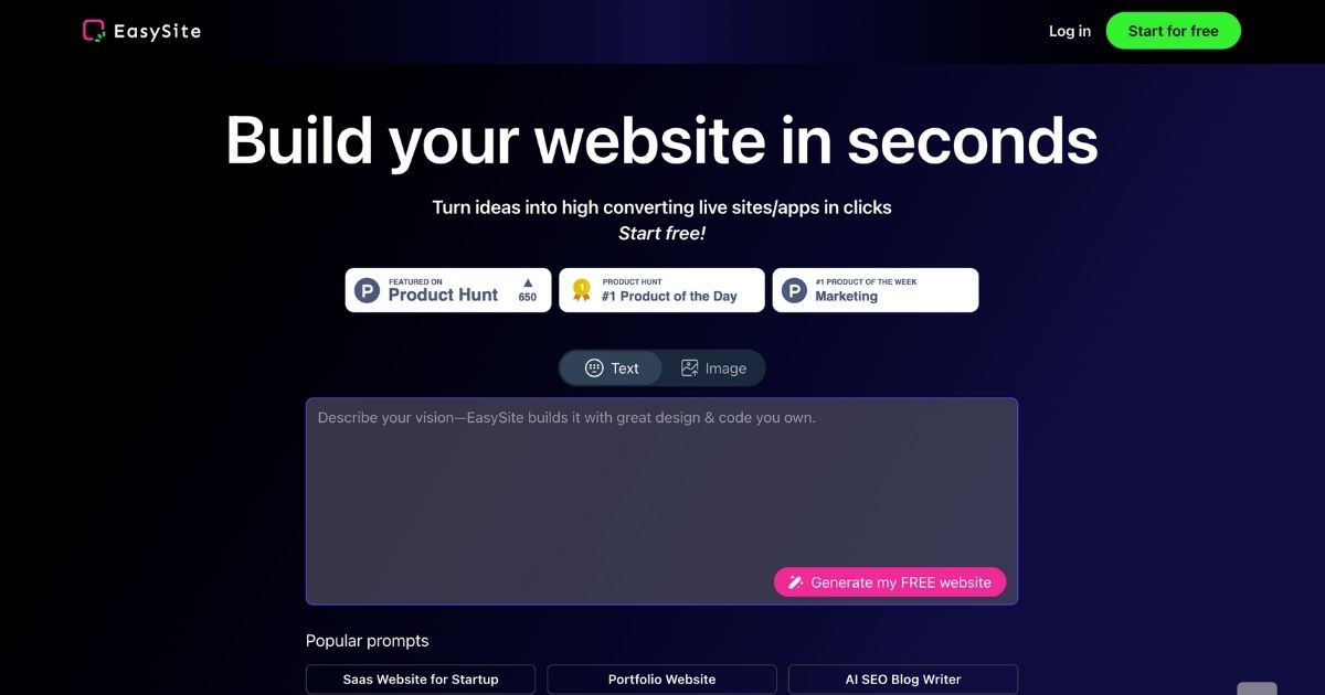 ezSite: AI-powered website builder