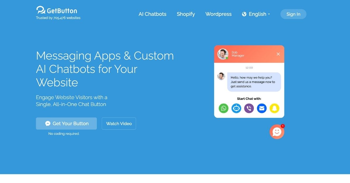GetButton: AI chatbot & messaging tool
