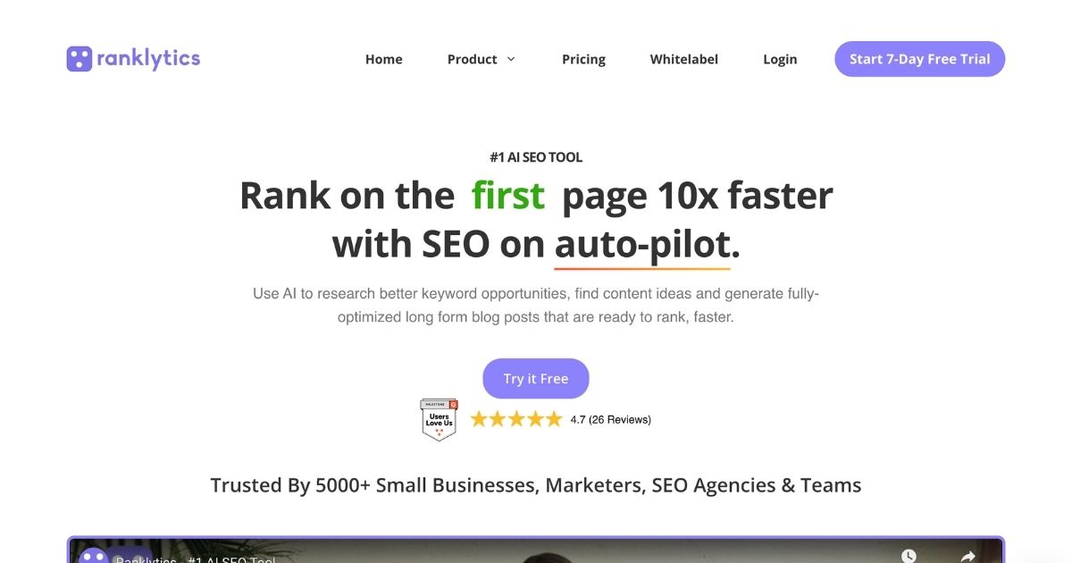 Ranklytics: AI-powered SEO toolkit