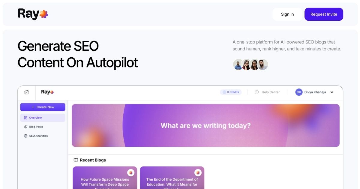 Rayo: AI SEO content generator