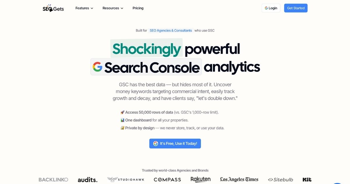SEOGets: SEO analytics tool