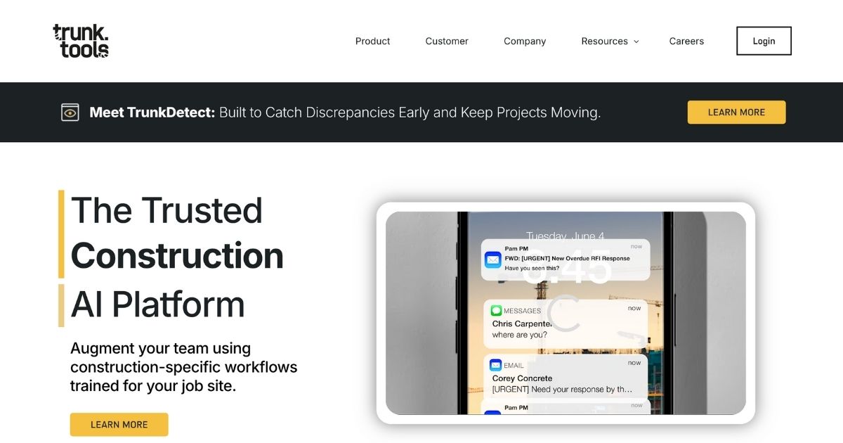 AiHot100 #11 Trunk Tools: AI-Powered Construction Management