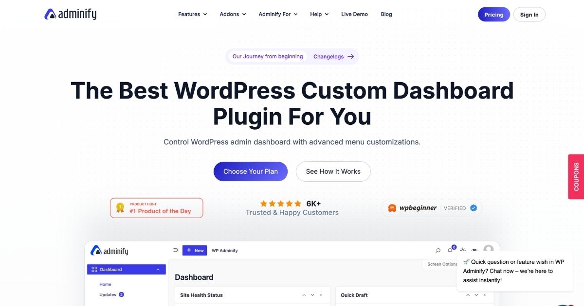 WPAdminify: Custom WordPress dashboard
