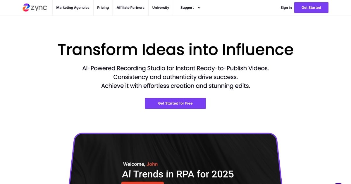 Zync: AI video creation tool