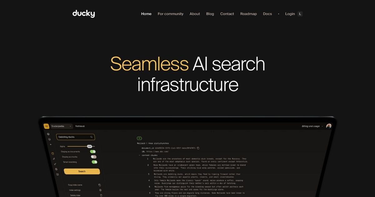 Ducky: AI search and retrieval tool