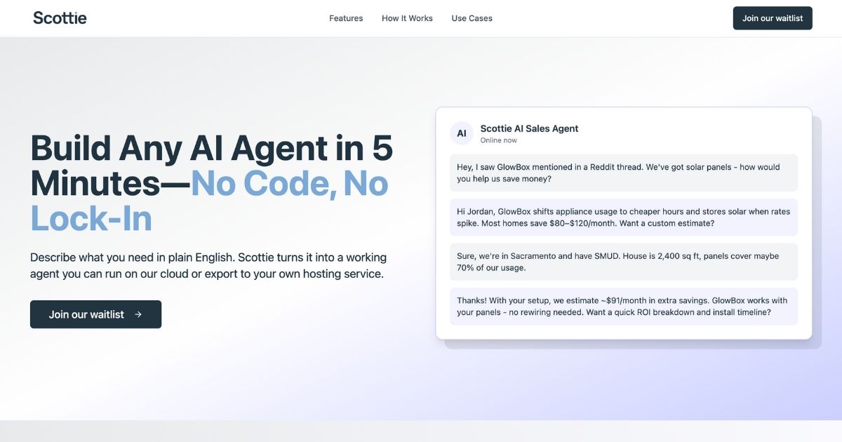 Scottie: Build AI agents in minutes