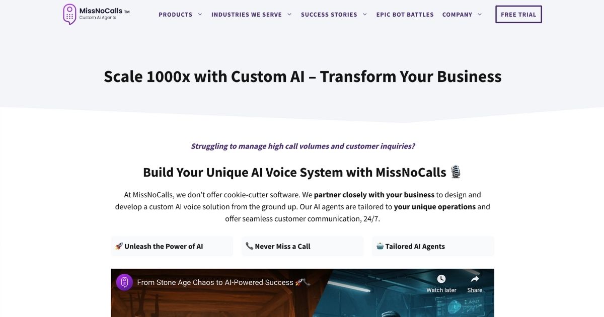 MissNoCalls: Custom AI communication platform