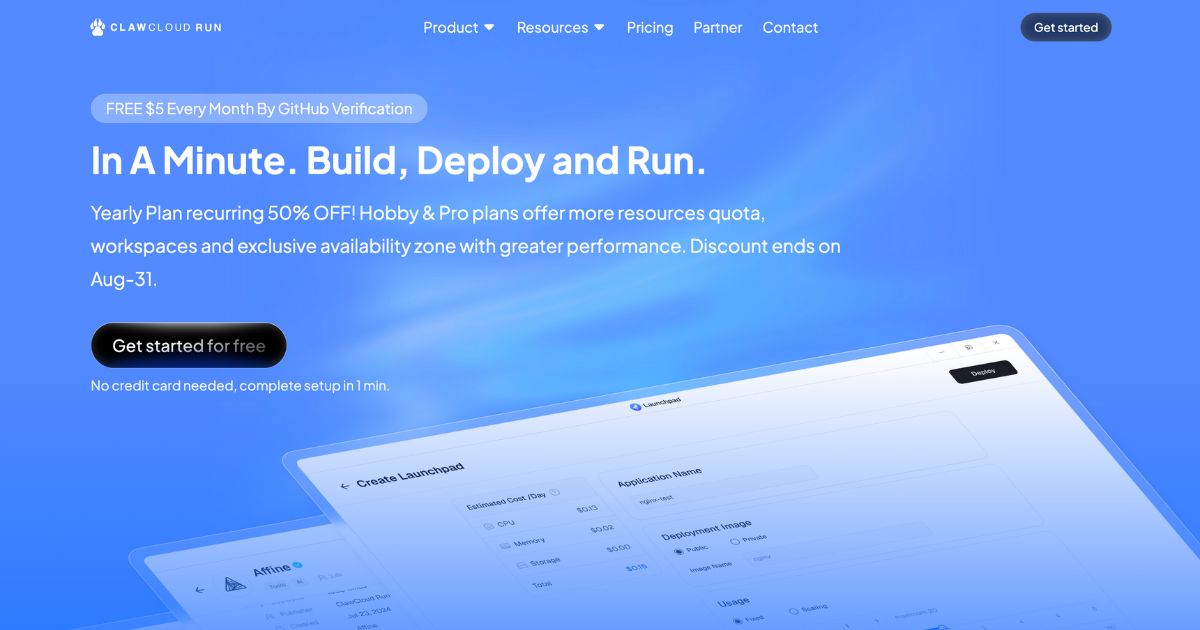 ClawCloud Run: Simplify Cloud App Deployment