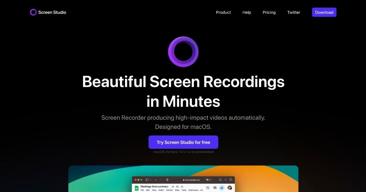 ScreenStudio: Professional video recording tool