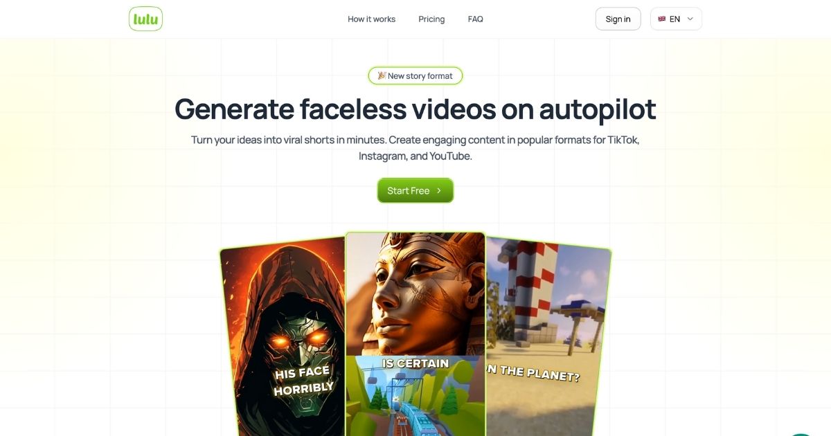 Videolulu: AI-powered faceless video creator