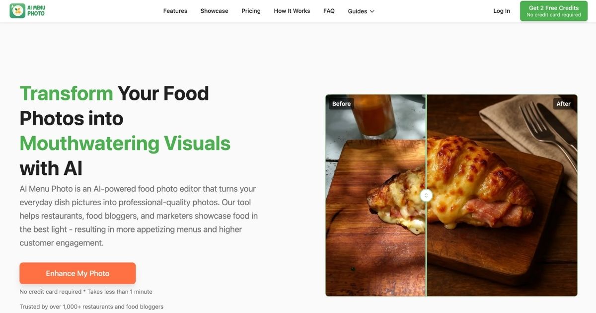 AI Menu Photo: Enhance Restaurant Food Imagery