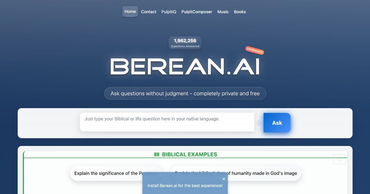 Berean AI: AI Theology Exploration Platform
