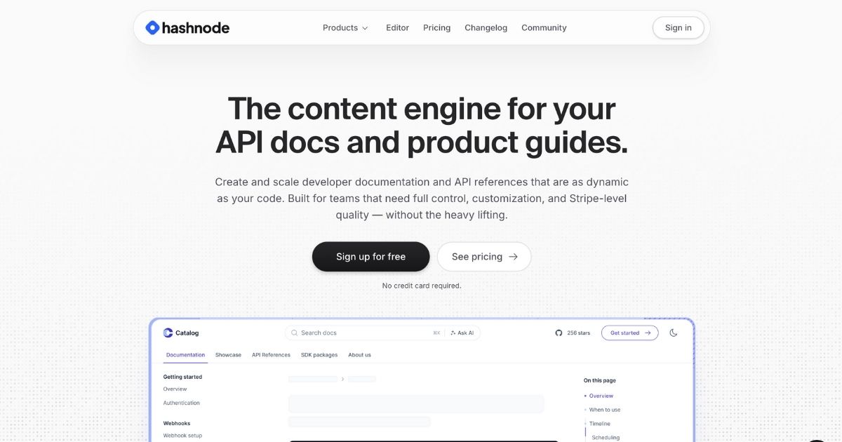 Docs by Hashnode: Scalable API Documentation