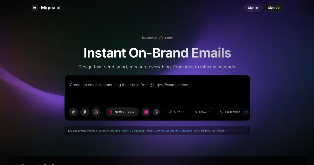 Migma.ai: AI-Powered Email Creation Platform