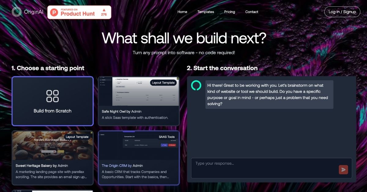Origin AI: AI-Powered No-Code Application Builder