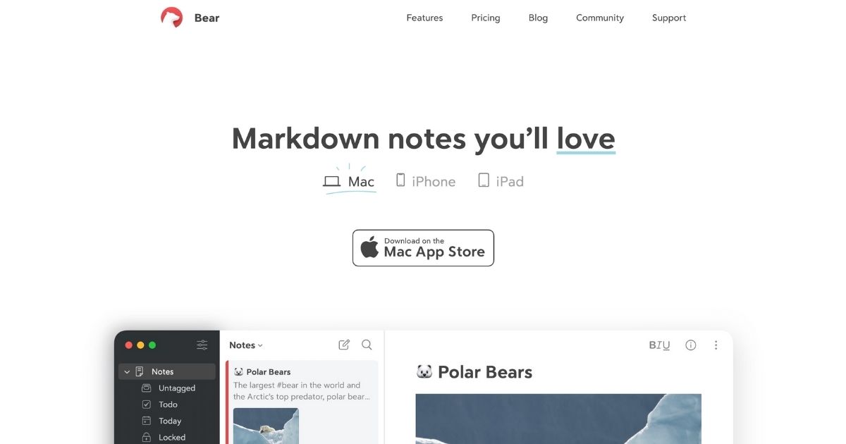 Bear: Powerful Apple Note-taking App