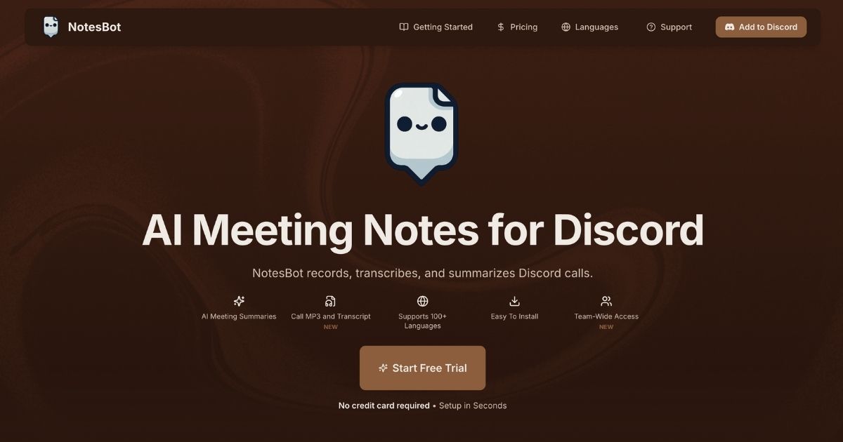 NotesBot: AI-Powered Discord Transcription & Summaries