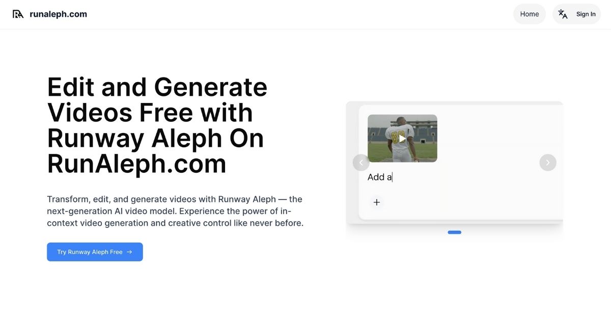 Runway Aleph: AI-Powered Video Editing Platform