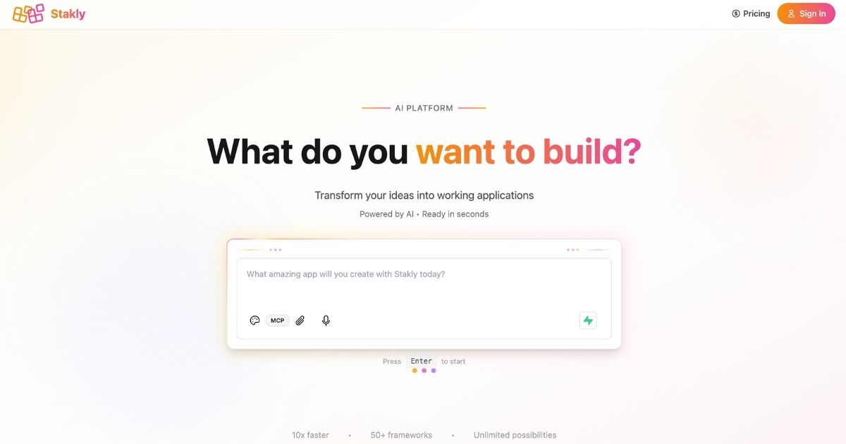 Stakly: AI-Powered Full-Stack Application Builder